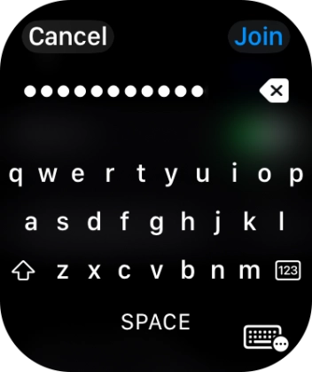 Key in the password for the Wi-Fi network and press Join.