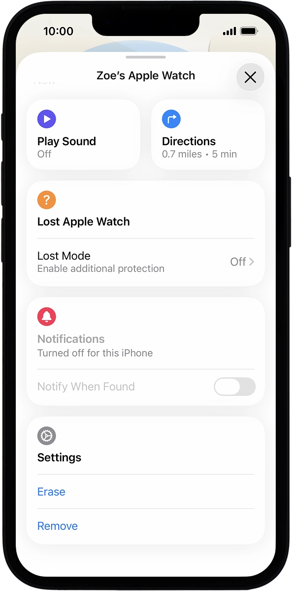 On your phone: Press Play Sound.