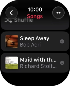 Go to the required category or playlist and press the required audio file.