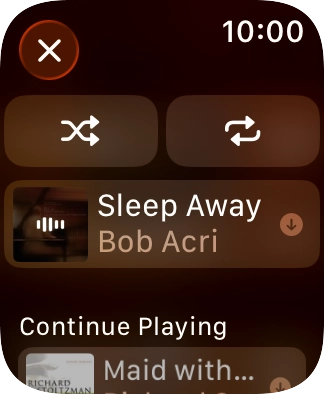 Press the shuffle icon to turn the function on or off.