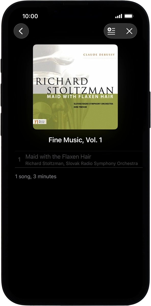 On your phone: Press the add icon to transfer the audio files to your Apple Watch.