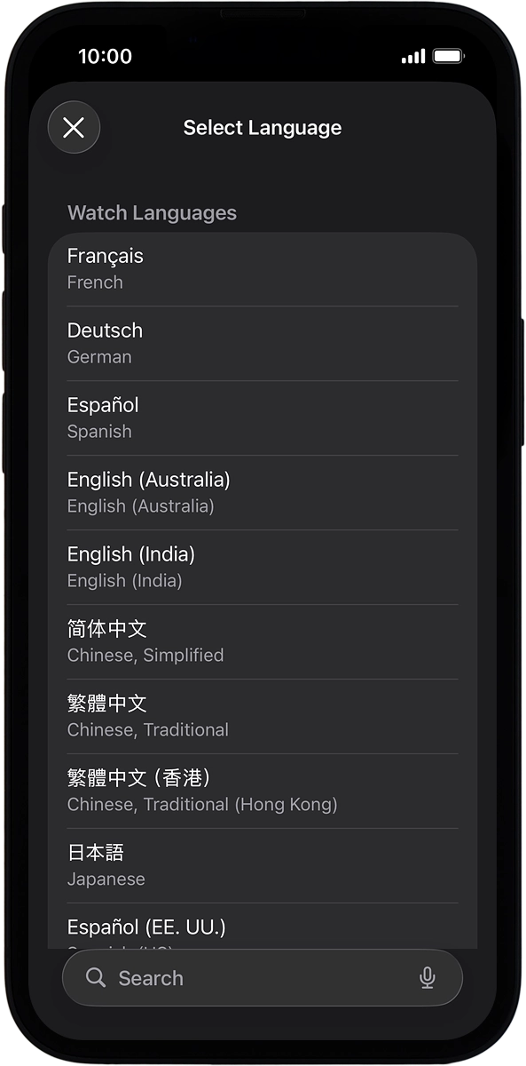 On your phone: Press the required language.