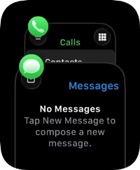 Press the Digital Crown twice in quick succession to open the list of the most recently used apps.
