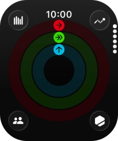 The screen will tell you how far you are from completing your daily activity goals. When the coloured rings are closed, you've reached the goals of your daily activity.