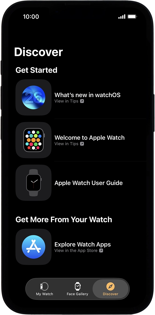 On your phone: Press Explore Watch Apps.