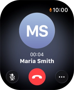 Press the end call icon to end the call and return to the home screen.