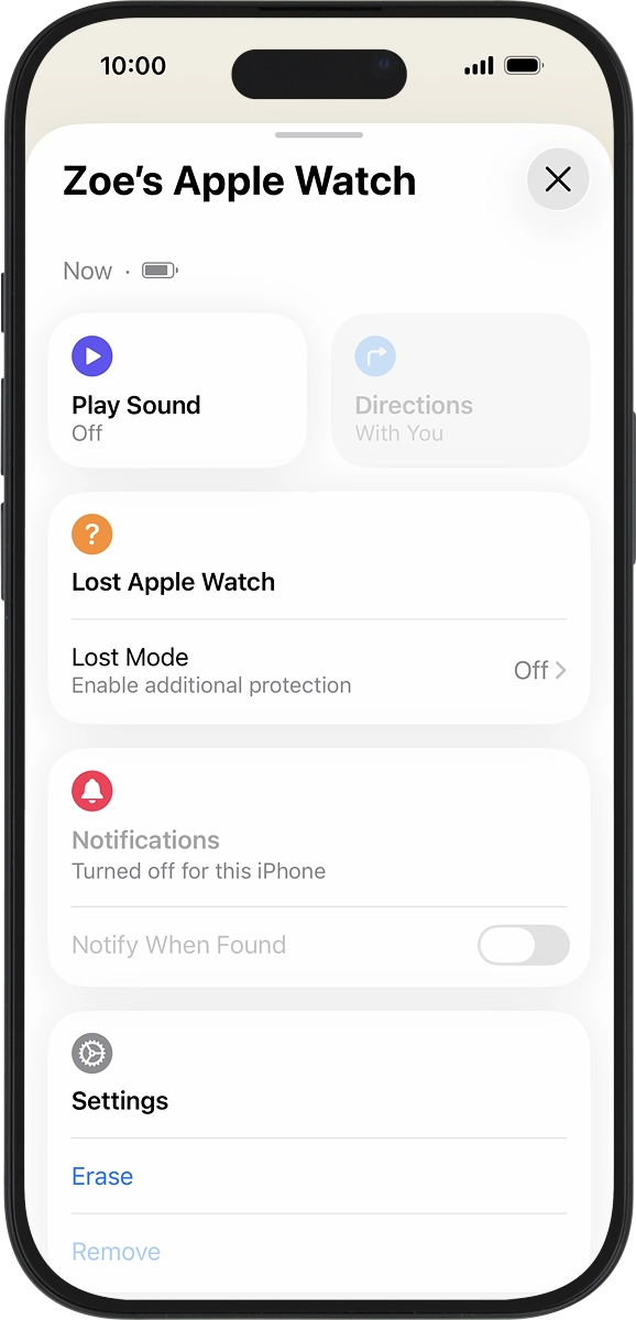 On your phone: Press Play Sound.