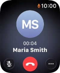 Press the end call icon.