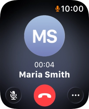 Press the end call icon to end the call and return to the home screen.