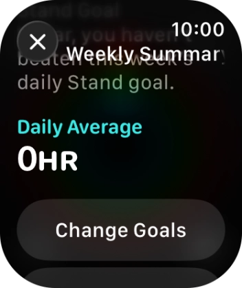 Follow the instructions on the screen to see an activity summary for the current week or to adjust the daily activity goal.