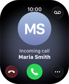 Press the Digital Crown when you get a call.