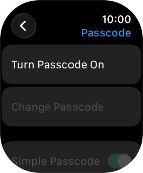 Press Turn Passcode On and key in a lock code of your own choice twice.