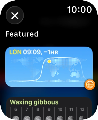 Press the required widget.