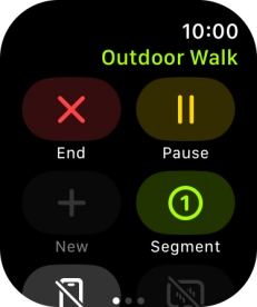 Press End to stop your training activity.