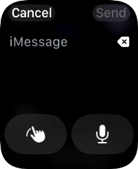 Press the microphone icon and record the message.