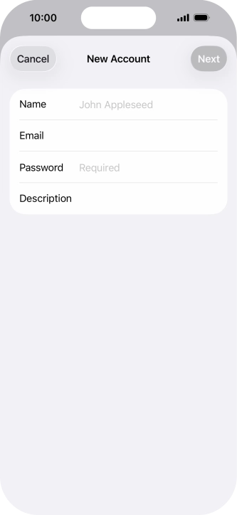 Press Name and key in the required sender name.