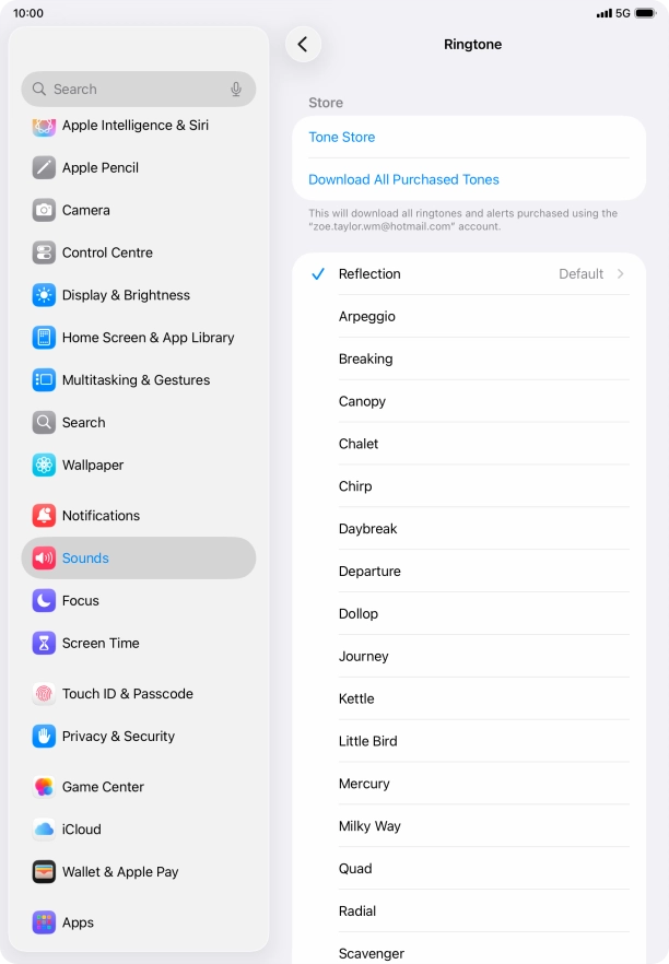 Press the required ring tones to hear them.