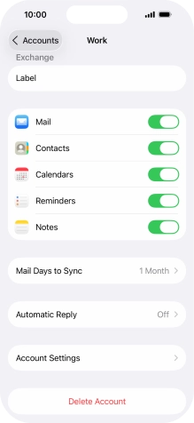 Press Delete Account.