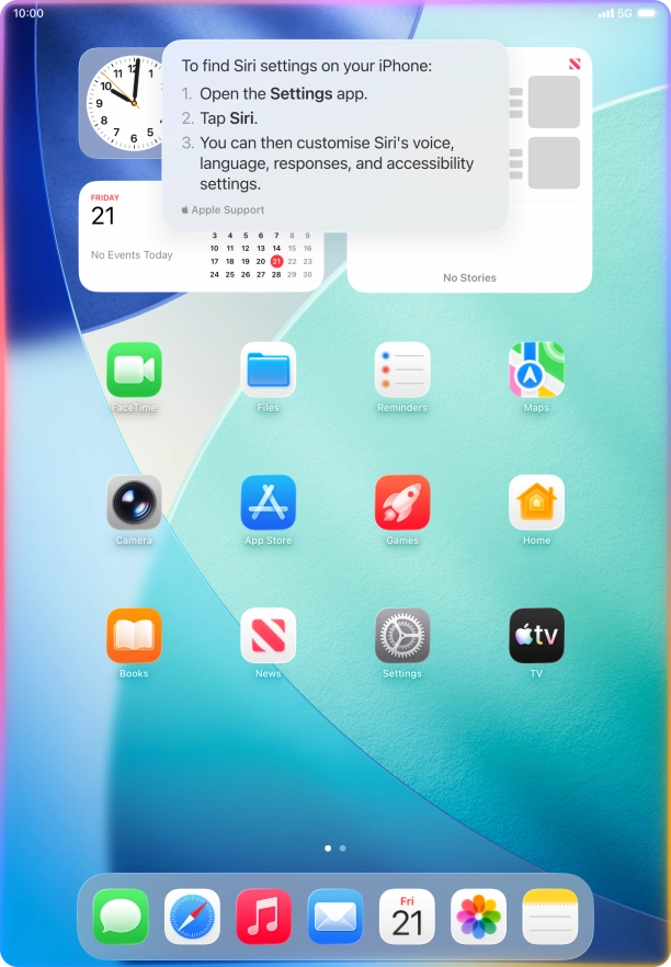 Ask questions about functions and settings on your tablet.