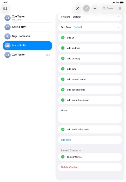 Press link contacts....