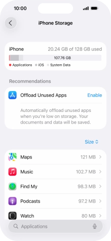 Press the required app.