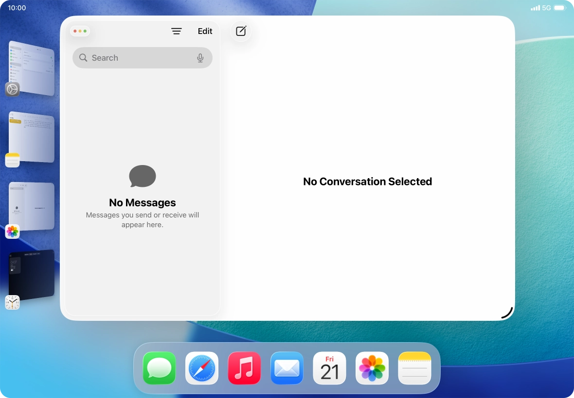 If you've selected Stage Manager for multitasking, you can press and drag the required running application to the centre of the screen.