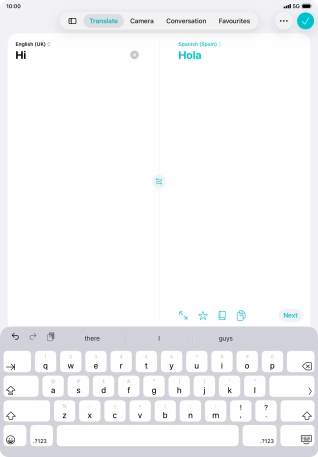 Press the enter icon.