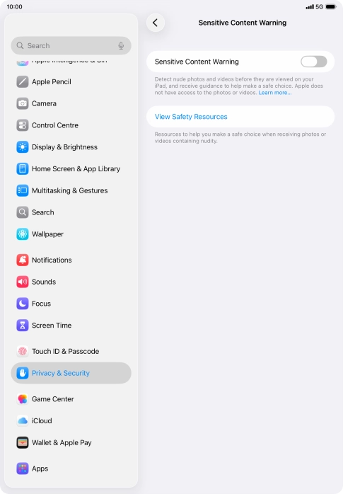 Press the indicator next to 