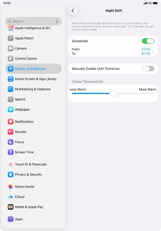 Press the indicator next to 