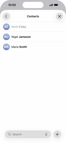 Press the required contact.