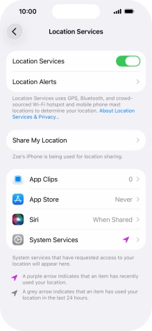 Press the required app.