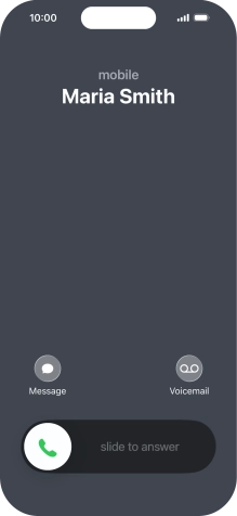 Press and drag the accept call icon right.