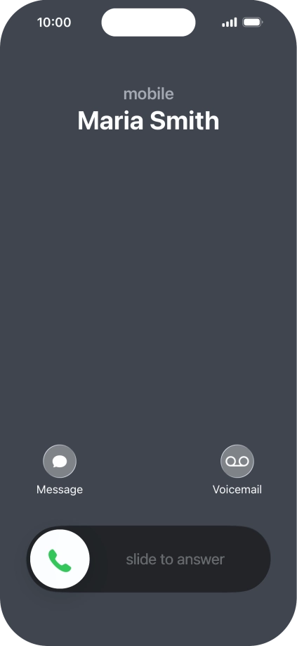 Press and drag the accept call icon right.