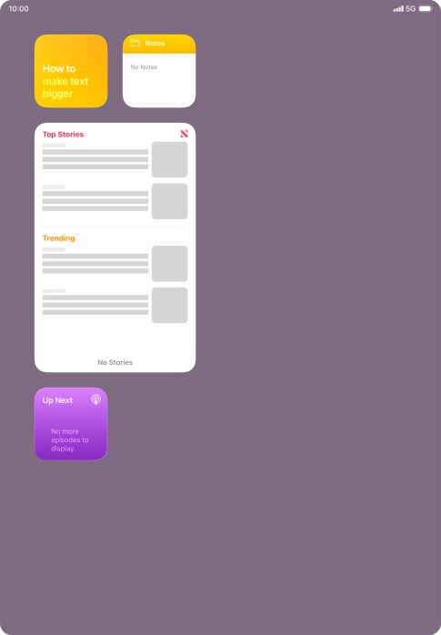 Press and hold the required widget until a pop-up menu is displayed.