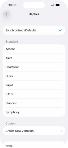 Press the required setting to turn on the function.