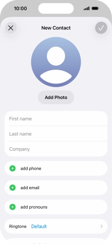 Press First name and key in the first name.