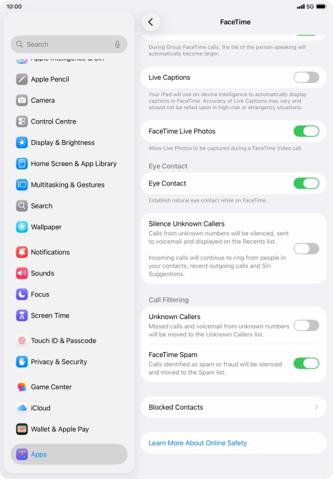 Press the indicator next to 