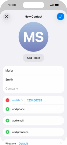 Press the confirm icon.