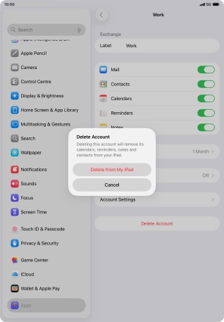 Press Delete from My iPad.
