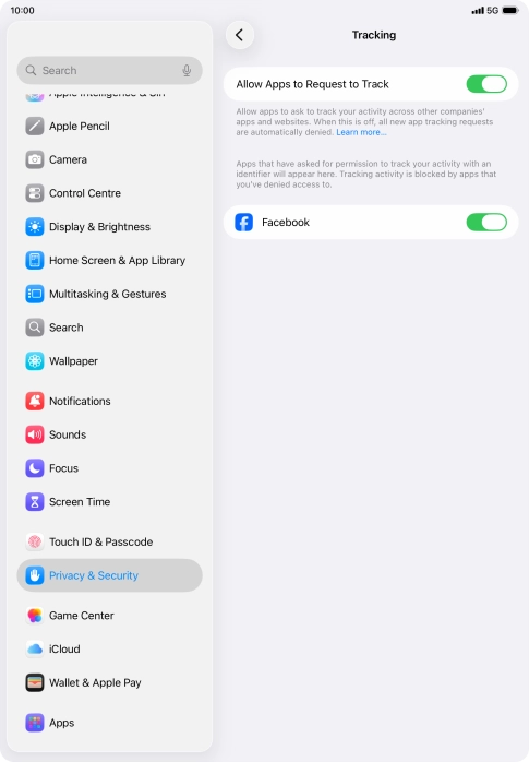 Press the indicator next to 