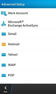Press Microsoft® Exchange ActiveSync.