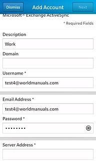 Press the field below Server Address and key in the server name.