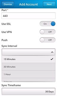 Press the required period or Manual.Please note: Each time your phone connects to the server to synchronise, data charges will apply.