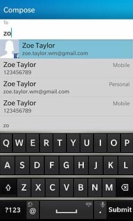 Press the required contact.Write subject and text for your picture message.
