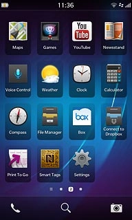 Slide your finger left across the display to open the main menu.Press YouTube.