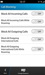 The current settings will be displayed.Press Change Password.