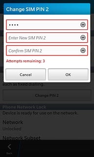 Press Enter New SIM PIN 2 and key in a new 4-digit PIN2.