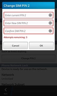 Press Enter current PIN 2 and key in your current PIN2.