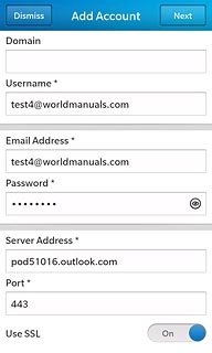 Press the indicator next to Use SSL to turn SSL encryption on or off.