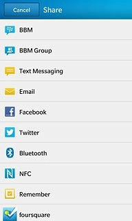 Press Email.An email message containing the picture or video clip is created.Key in the first letters of the required contact.Matching contacts are displayed.